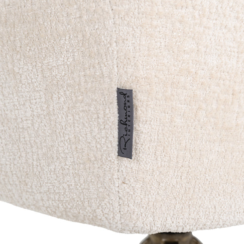 Alia White Chenille Swivel Chair